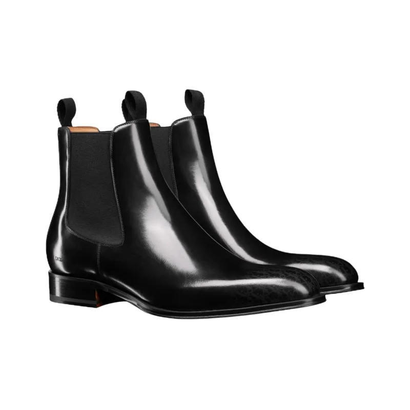 DIOR Dior Timeless Ankle Length Chelsea Boots Men's Black-2