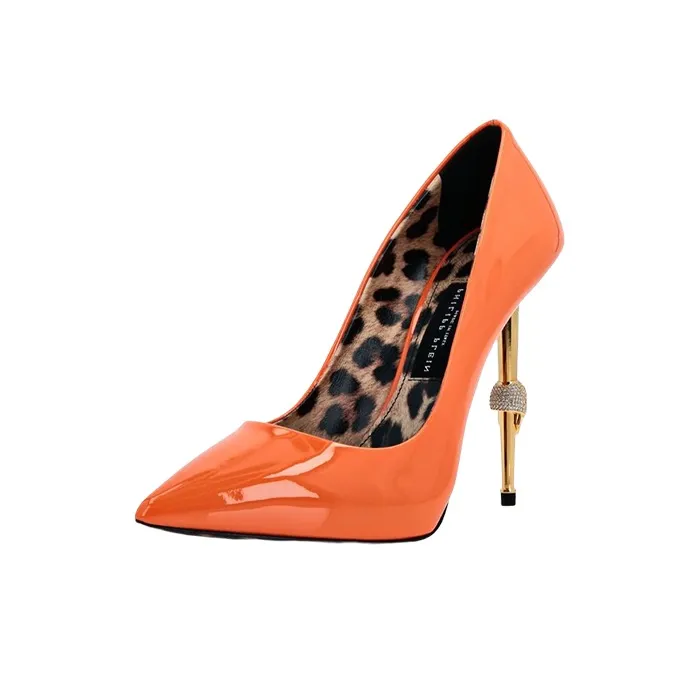PHILIPP PLEIN Decollete High Heels Women's Orange-3
