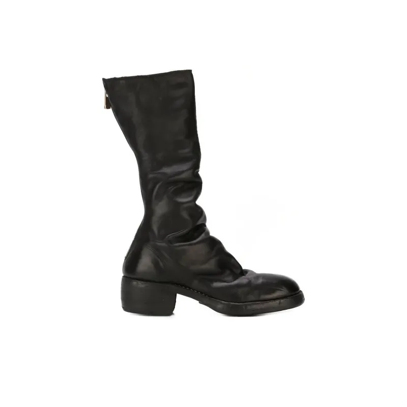 GUIDI Horse Leather Knee high Boots Women's Black-1
