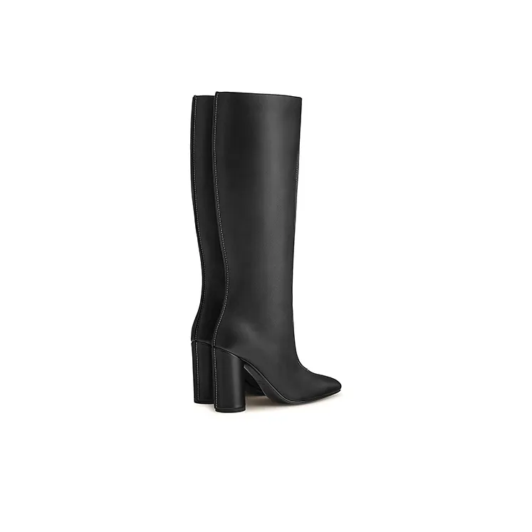 HERMES DRESSAGE Knee-High Boots 9.5cm Women's Black-4