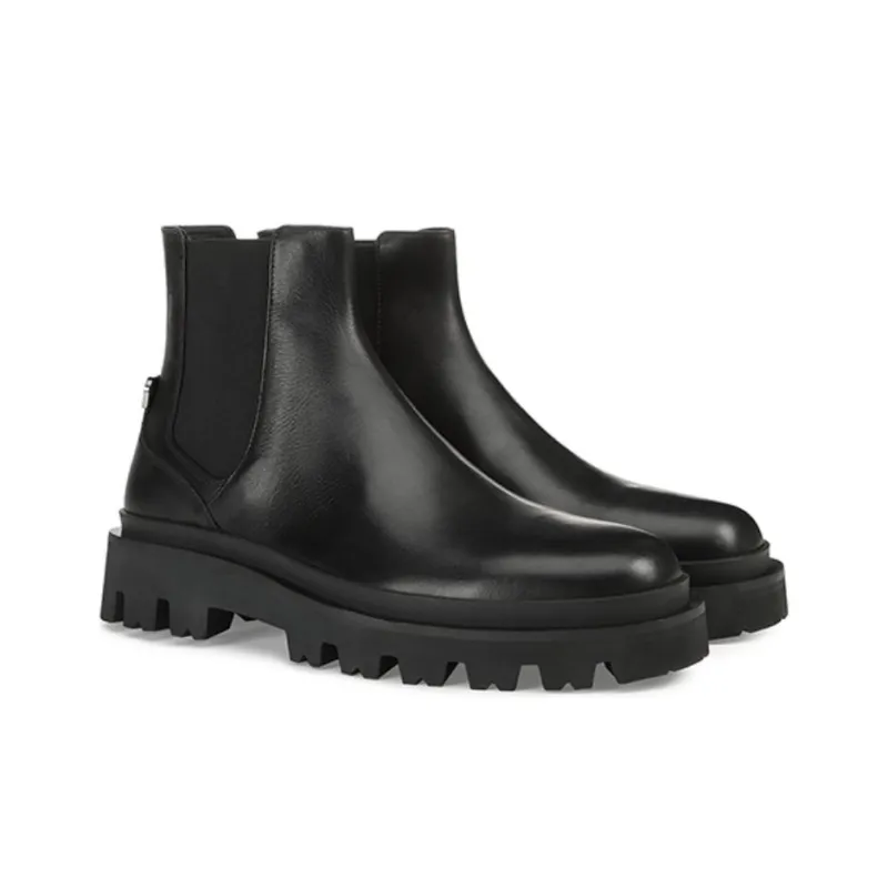 SERGIO ROSSI SR SIGNATURE Short Chelsea Boots Men's Black-2