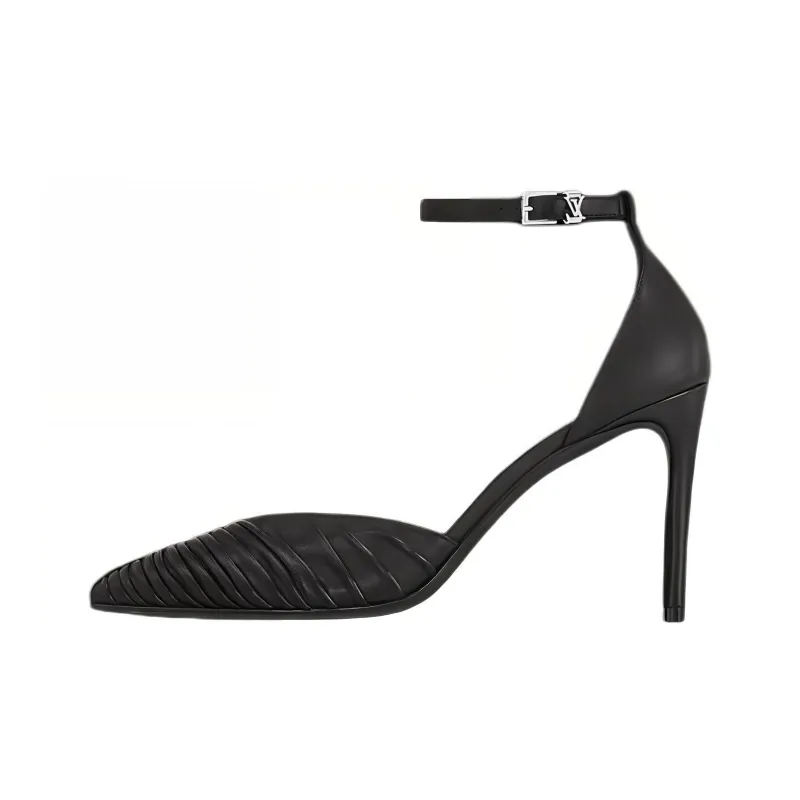 LOUIS VUITTON Slim Heel High Heels 9cm Women's Black-0