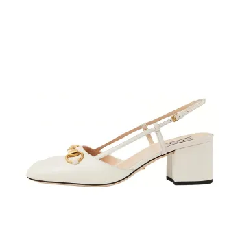 GUCCI Chunky Heel High Heels 5.5cm Women's White