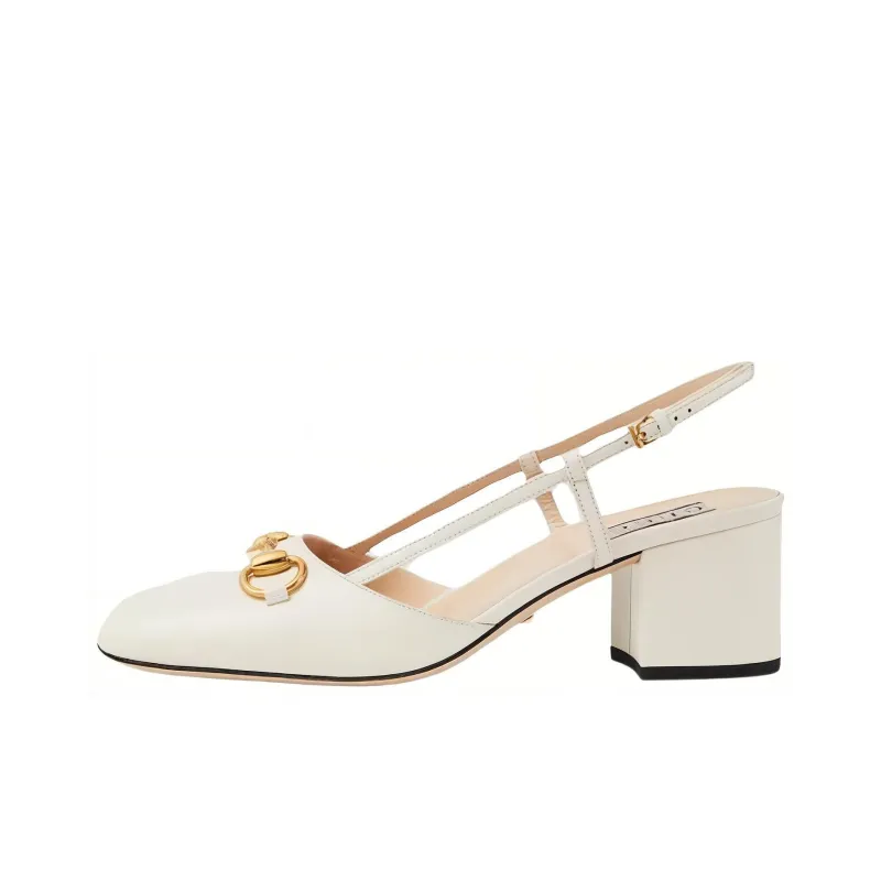 GUCCI Chunky Heel High Heels 5.5cm Women's White-0