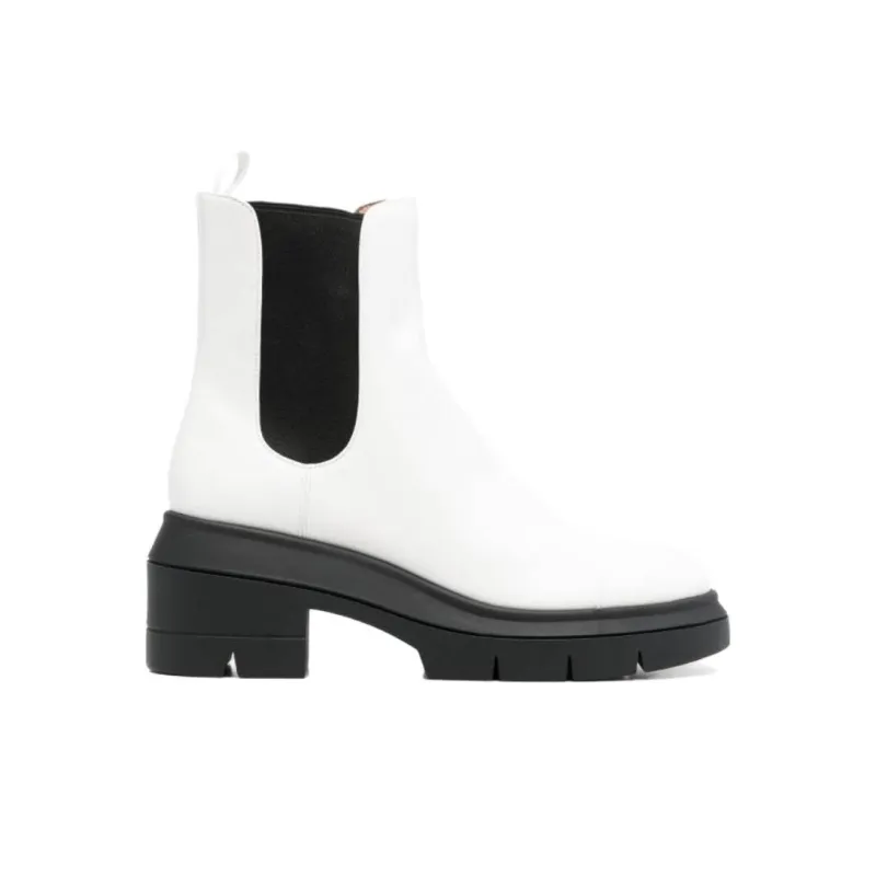 stuart weitzman Block-heel Leather Chelsea Boots-1