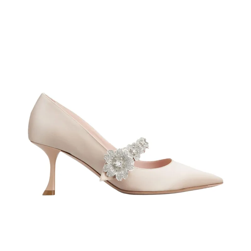 Roger Vivier Bouquet Flower Slim Heel High Heels 6.6cm Women's Pink-1