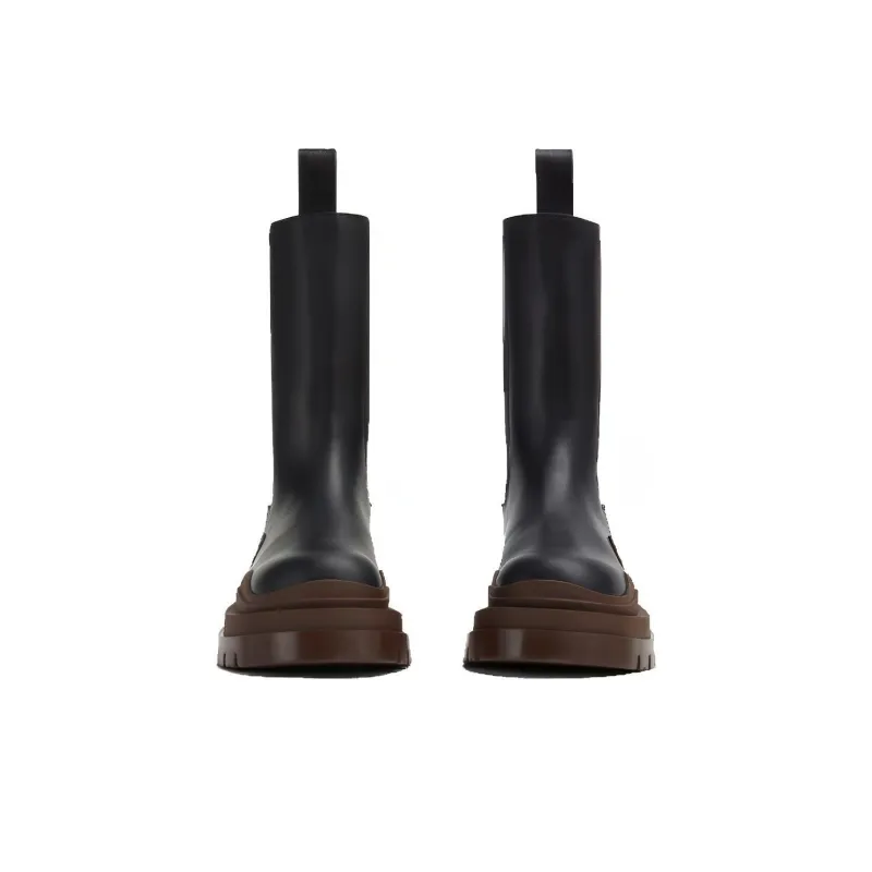 Bottega Veneta Tire Chelsea Boots Women's Black Brown-2