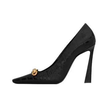 SAINT LAURENT Silvana Embossed Pointed Toe Pumps