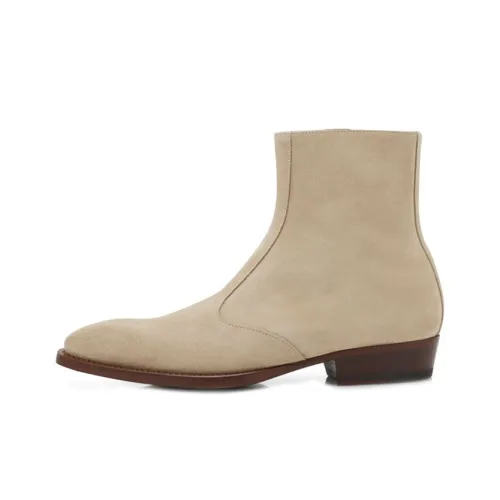 MANOLO BLAHNIK Ankle Boots Men's Cream