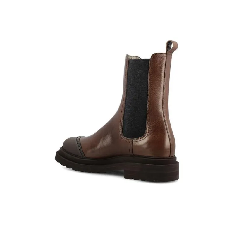 Brunello Cucinelli Rounded Toe Ankle Boots Women's-3