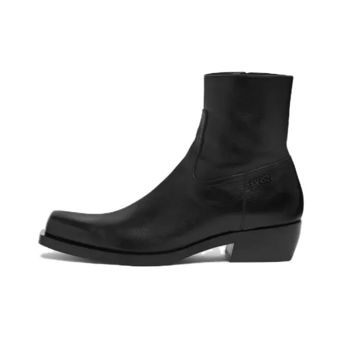 VERSACE Luciano Leather Ankle Boots