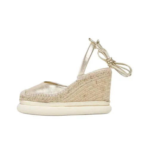 Paloma Barceló Wedge Heel High Heels 11cm Women's Champagne Gold