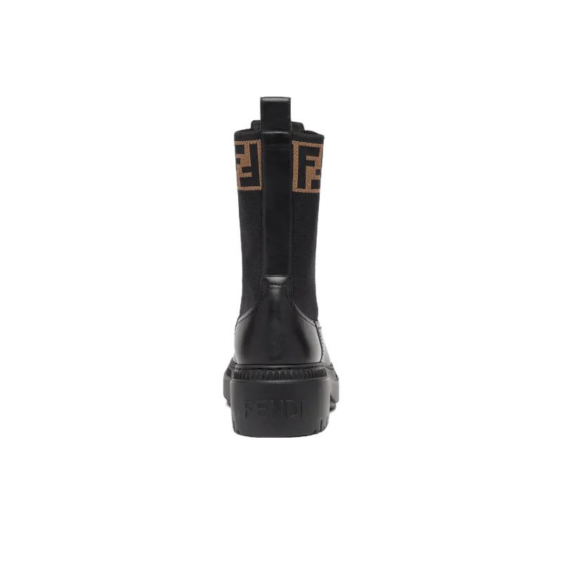 FENDI Domino Leather Ankle Boots Women's-3