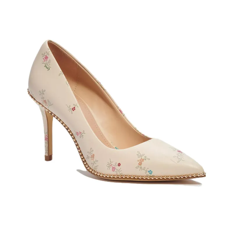 COACH Slim Heel High Heels Women's Beige-2