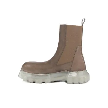 RICK OWENS/RO Beatle Bozo Chelsea Boots 5.5cm Men's Gray Brown