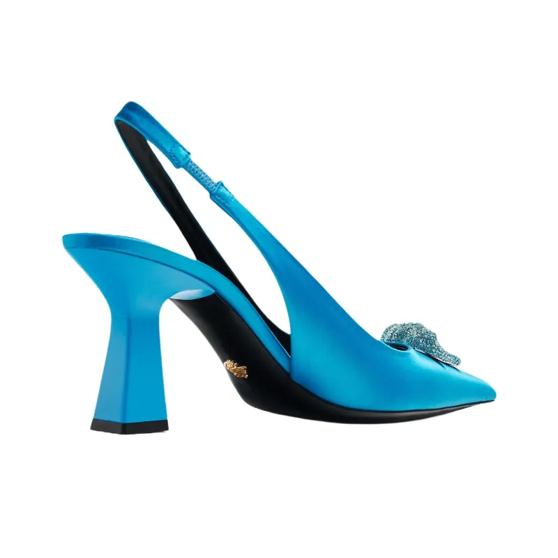VERSACE La Medusa High Heels 7cm Women's Blue-3