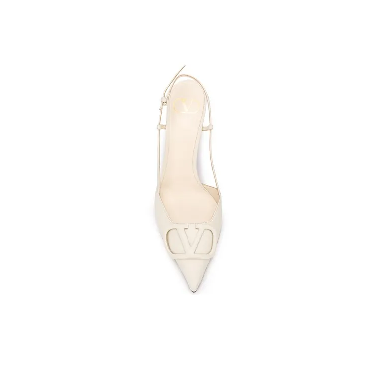 Valentino Vlogo Slim Heel High Heels Women's White-4