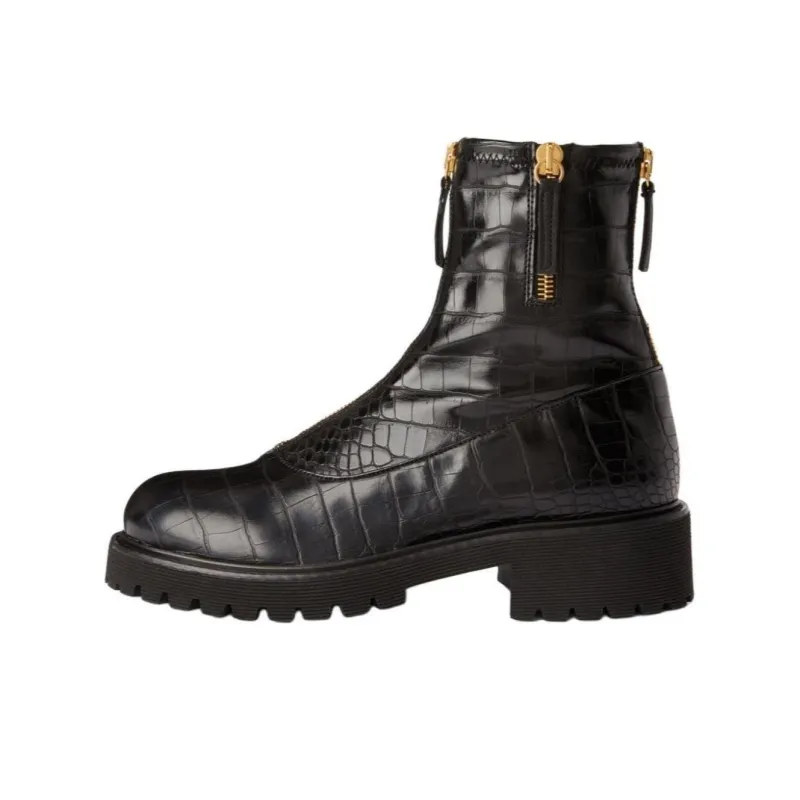 Giuseppe Zanotti Avice Embossed Crocodile-effect Boots-0