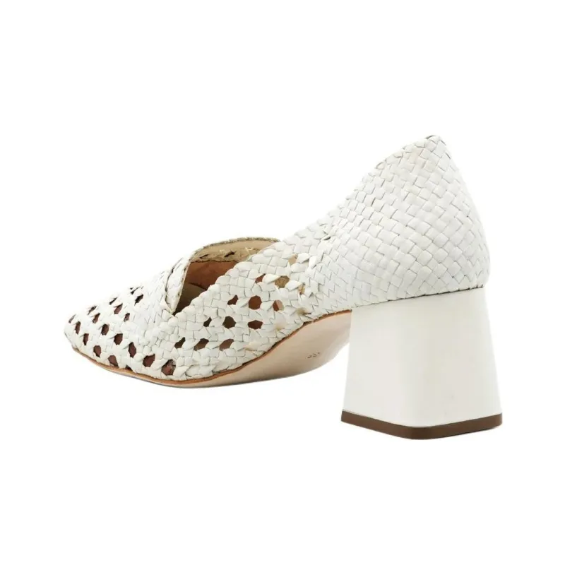 Sarah Chofakian Normandie Spool Heel High Heels Women's White-3