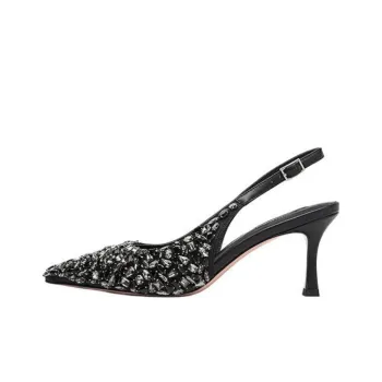 NICOLI Foligne Slim Heel High Heels 7cm Women's Black