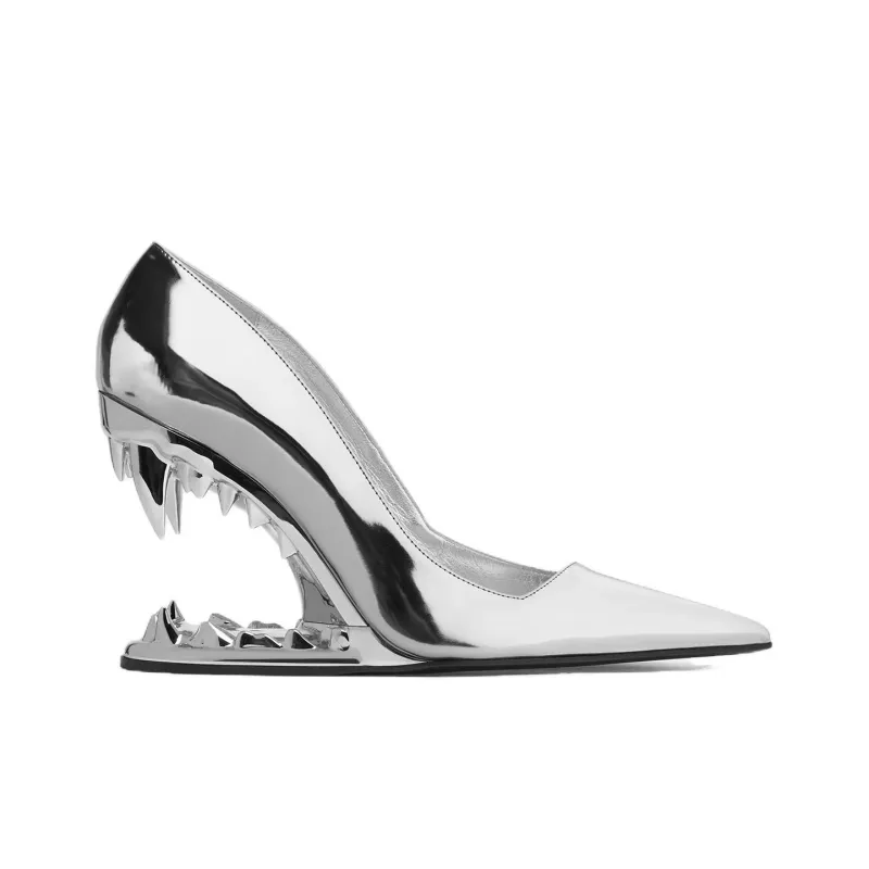 GCDS Morso Irregular Heel High Heels 11cm Women's Silver-1