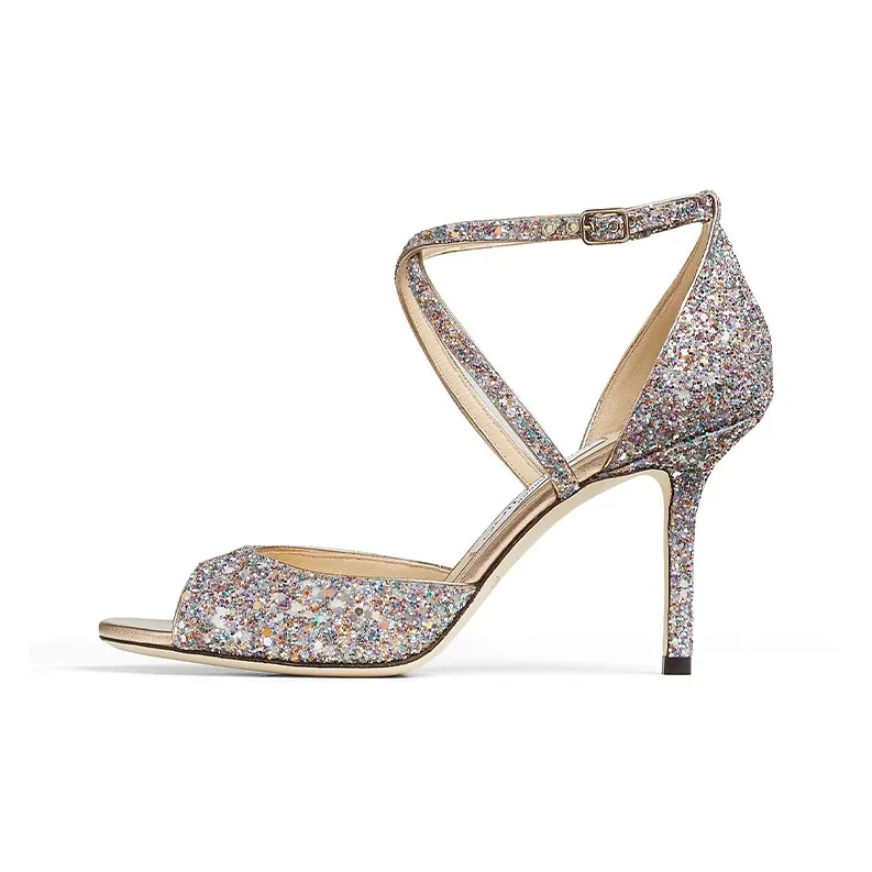 Jimmy Choo Emsy 85 Slim Heel High Heels 8.5cm Women's Silver-0