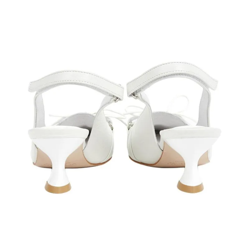 Open Yy Spool Heel High Heels Women's White-5