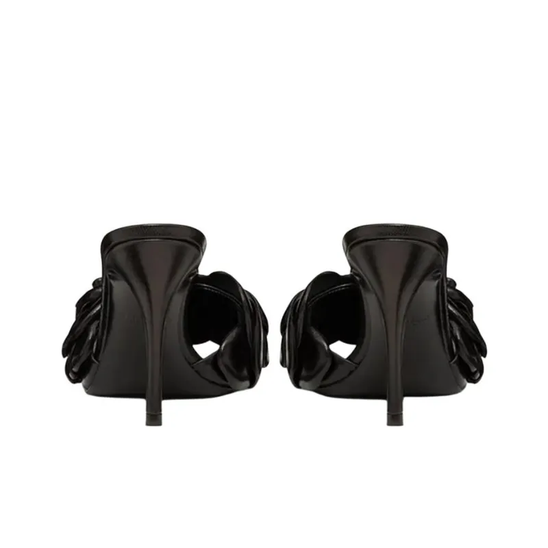 Valentino Atelier Slim Heel Slide Slippers Women's Black-4