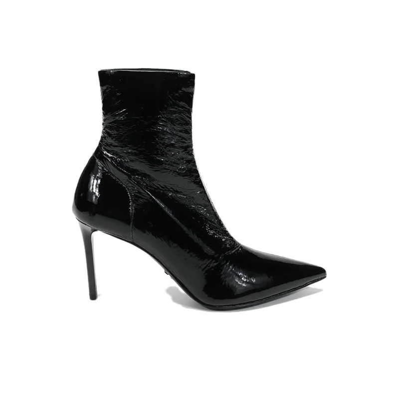 PRADA 90mm Patent Leather Effect Ankle Boots 'Black' Women's-1