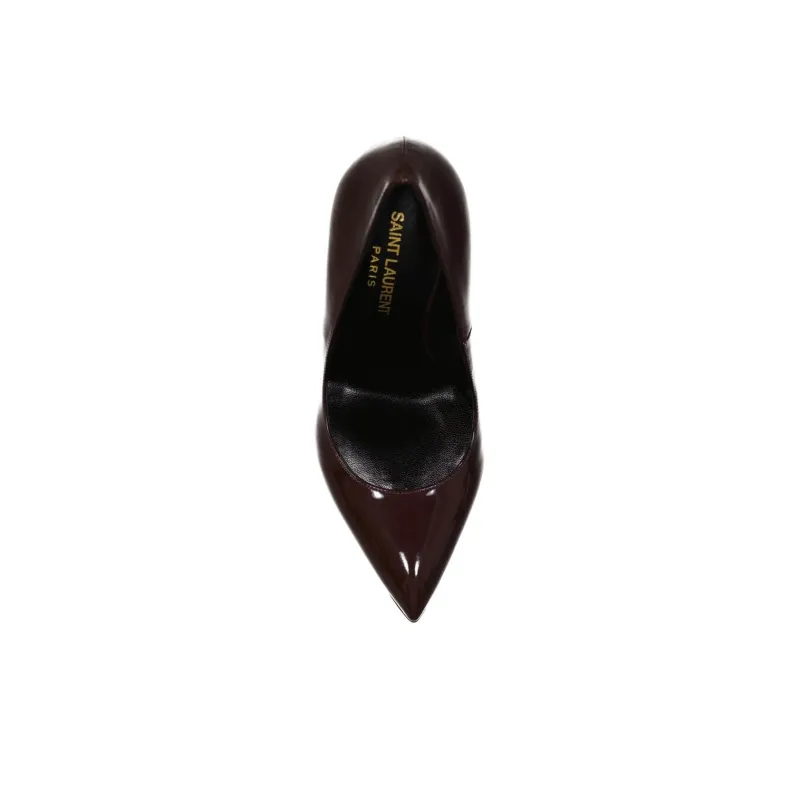 SAINT LAURENT Janis Slim Heel High Heels 13cm Women's Red-4