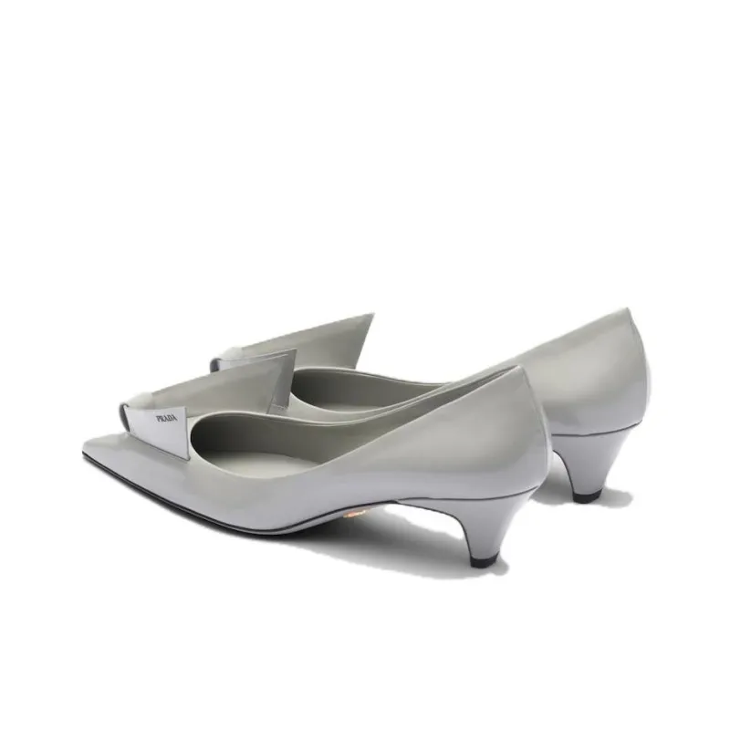 PRADA 25mm Floral-appliqué Leather Pumps-4