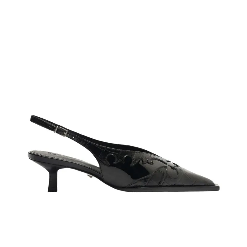 Schutz Darias Slim Heel High Heels 5.3cm Women's Black-1