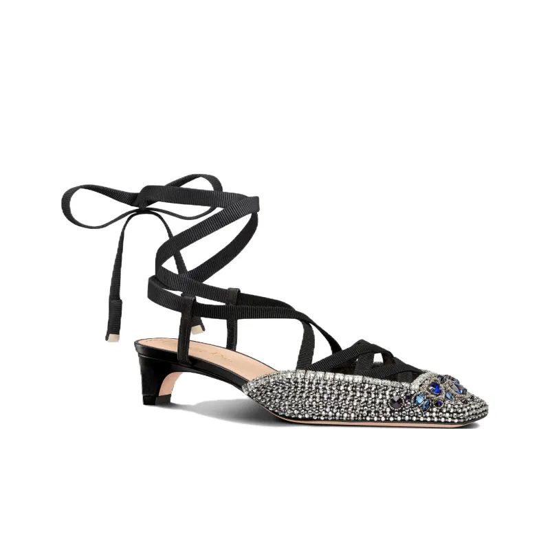 DIOR D Envol Cone Heel High Heels 4cm Women's Black-2