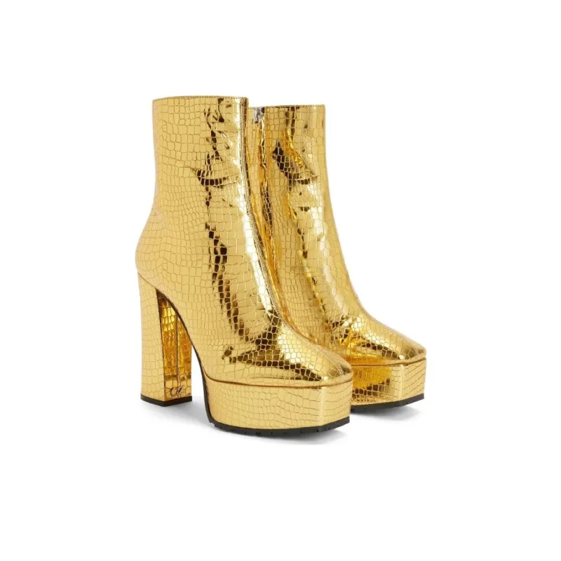Giuseppe Zanotti Morgana 120mm Crocodile effect Ankle Boots Women's-1