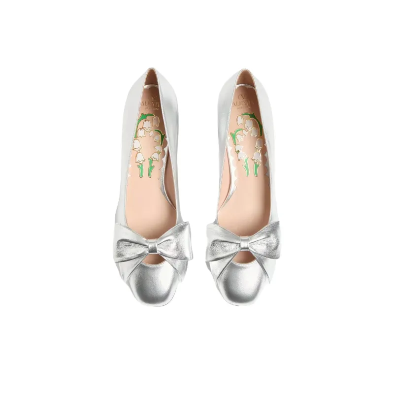 Valentino BOWOW High Heels 4.5cm Women's Silver-4