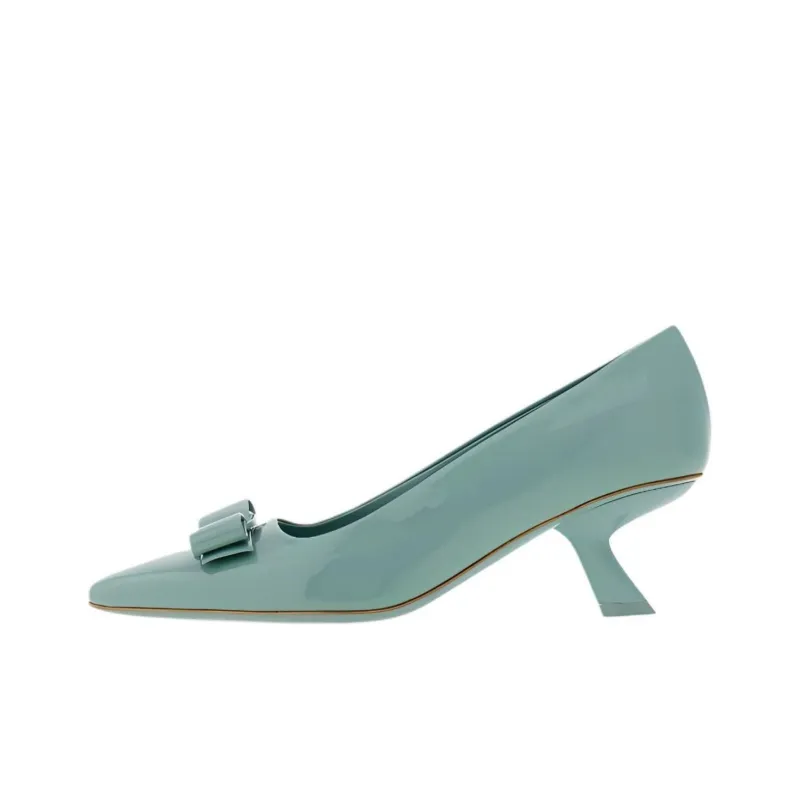 FERRAGAMO Vara Slim Heel High Heels 5.5cm Women's Light Olive Green-0
