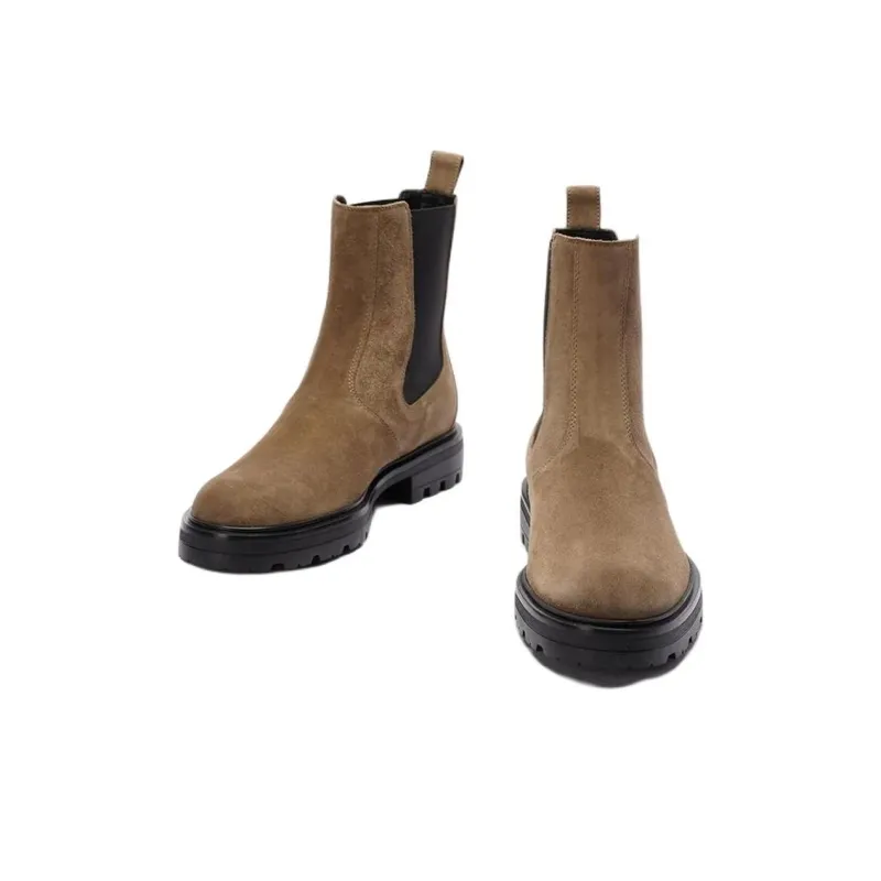 HOGAN H673 Short Chelsea Boots 5cm Men's Brown-1