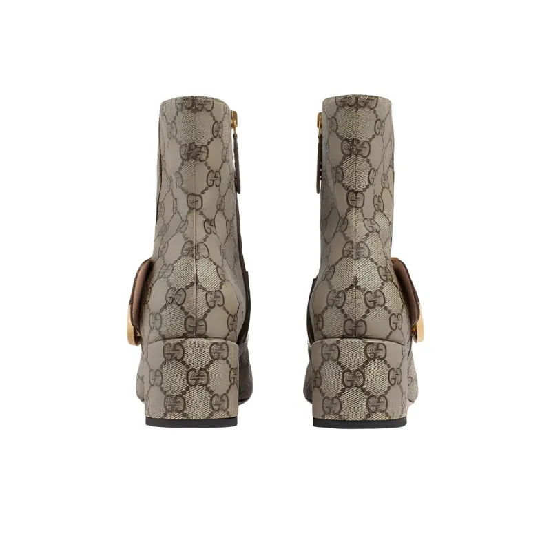 GUCCI Women's Blondie Ankle Boot 'GG Canvas Beige' Women's-4