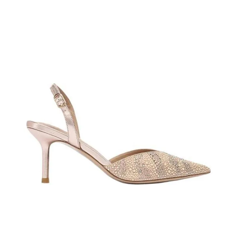 NICOLI Messina Slim Heel High Heels 7cm Women's Yellow-1