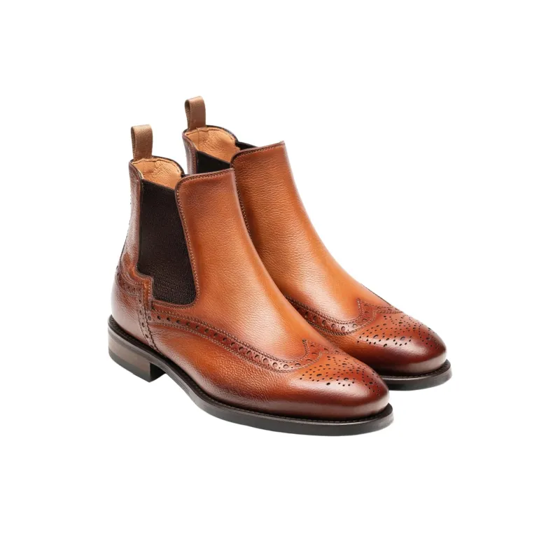Magnanni Lacie Short Chelsea Boots Women's Red Brown-2