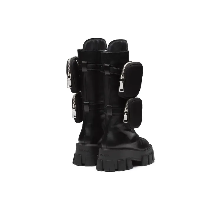 PRADA Monolith Crew Martin Boot Women's Black-4