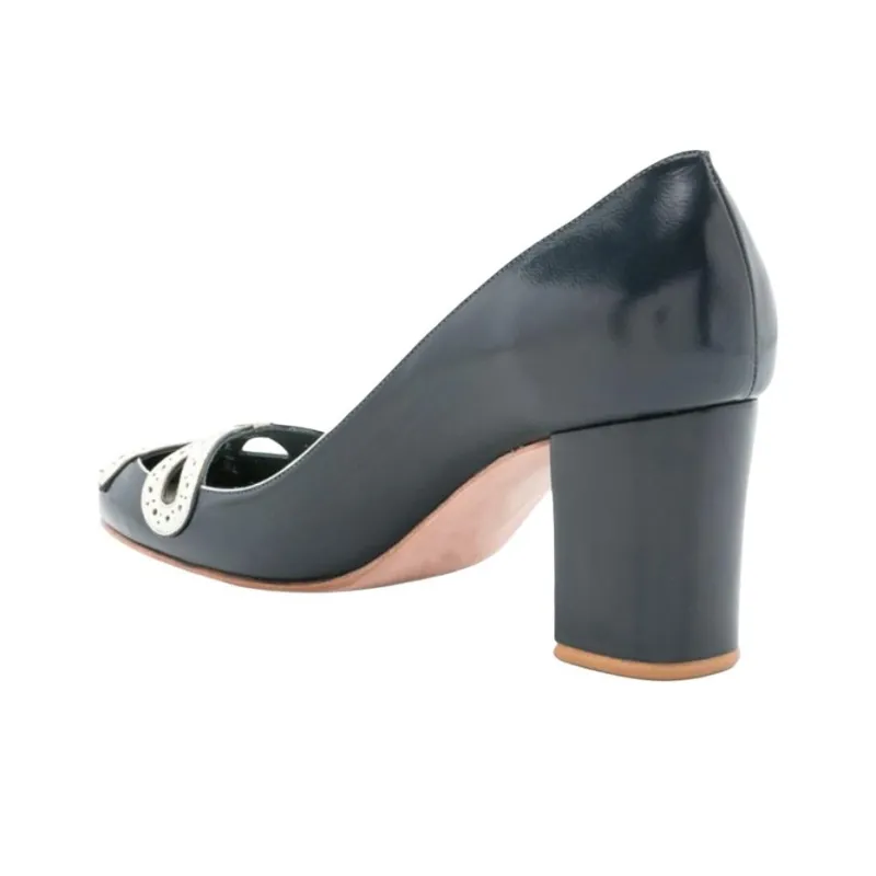 Sarah Chofakian Audrey Chunky Heel High Heels 5.5cm Women's Black-3