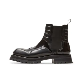 BALMAIN Panelled Square Toe Quilted Boots