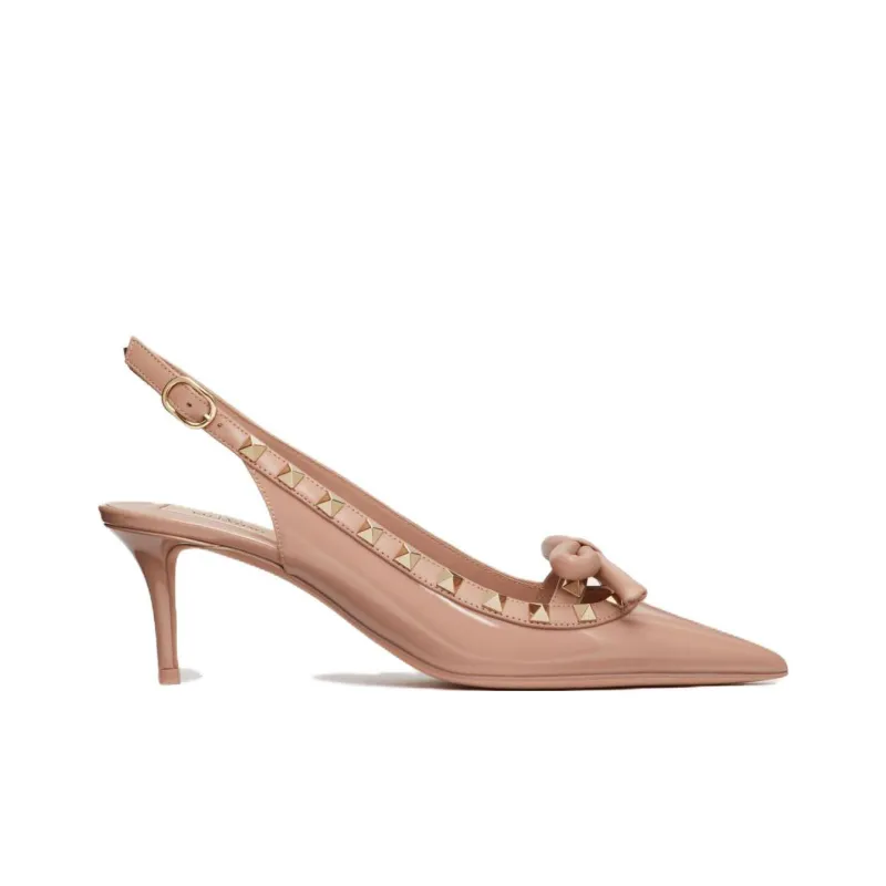 Valentino Garavani Rockstud Bow Detailed Pointed Toe Pumps-1