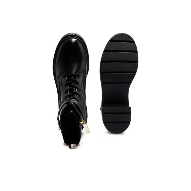 BOSS Monogram-plaque 80mm Leather Combat Boots-4