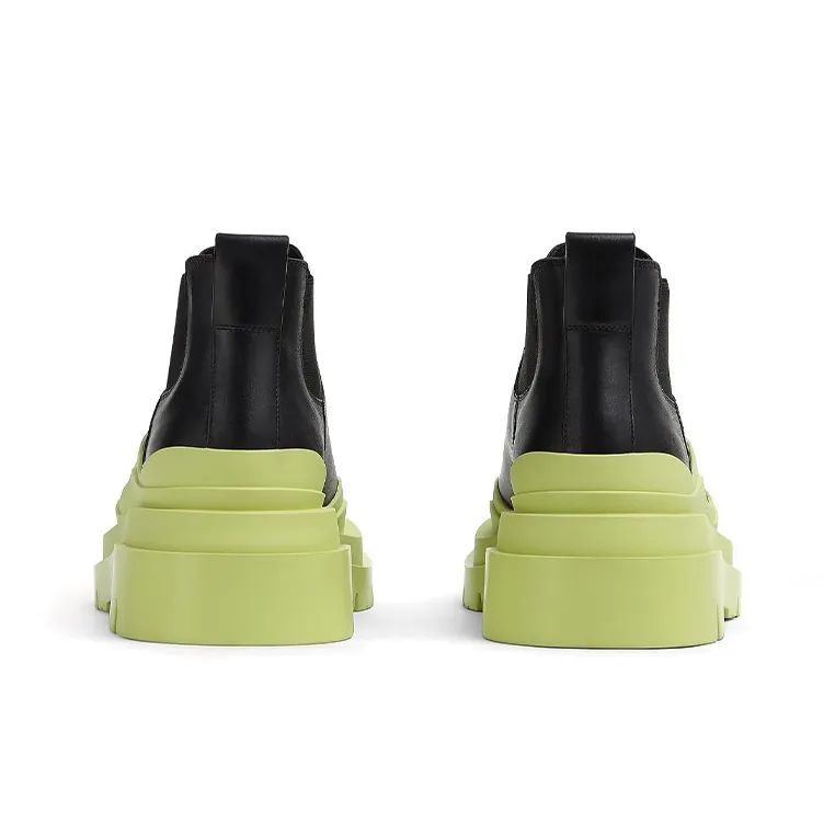 Bottega Veneta Tire Chelsea Short Chelsea Boots Women's Avocado Green-4