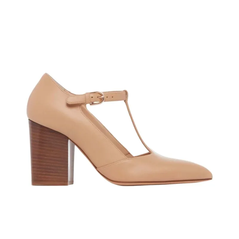 GABRIELA HEARST Triana Chunky Heel High Heels 7.5cm Women's Light Brown-1