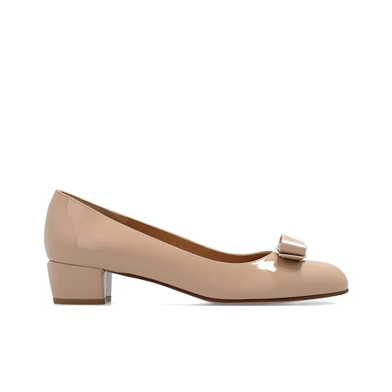 FERRAGAMO Vara 35mm Bow-detail Pumps-1