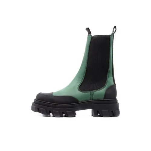GANNI Colour-block Leather Ankle Boots