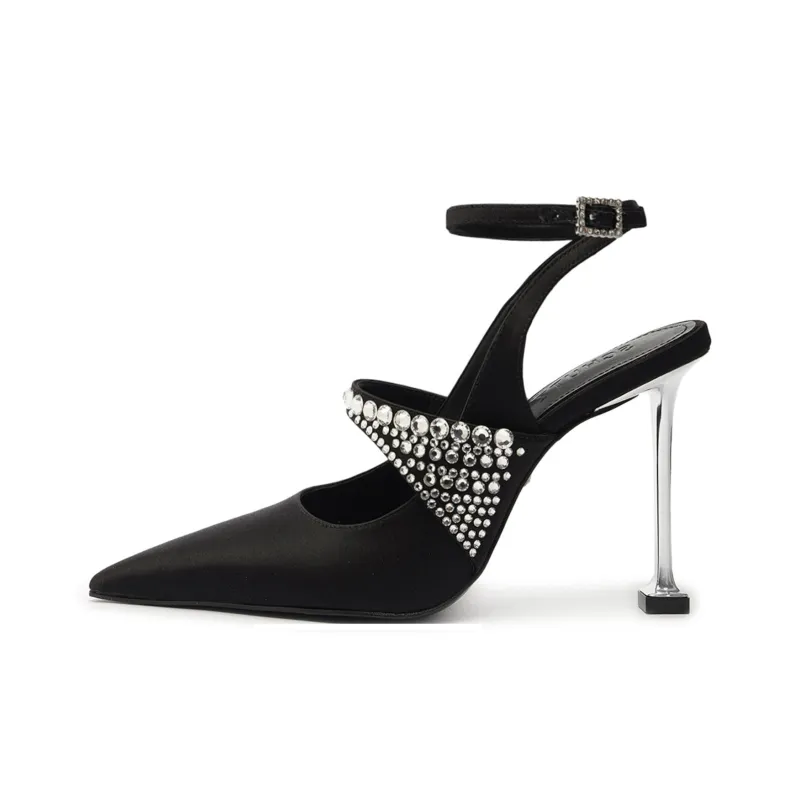 Schutz Louise Flared Heel High Heels 10cm Women's Black-0